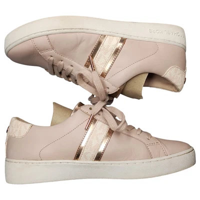 Michael Kors Casual Sneakers Womens Size 6M Pink White Leather Cap Toe Lace Up - Image 1 of 4