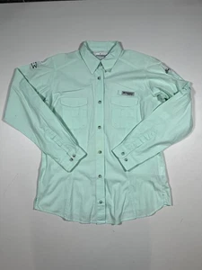 Camisa Columbia PFG para mujer mediana verde menta manga larga pesca Sea Island - Imagen 1 de 10