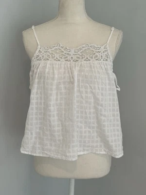 American Eagle размер XS белый надувной боковой галстук верхний крючком кружева богемное маленький фестиваль - Изображение 1 из 4