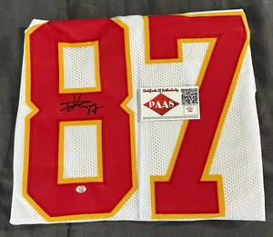 Travis Kelce #87 Kansas City Chiefs Signed White Jersey COA Autograph - Picture 1 of 7