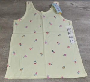 Cat & Jack Girl's Soft Yellow Floral Sleeveless Tank Top Shirt Size L 10-12 NWT - Picture 1 of 5