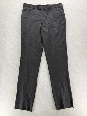 Calça Jos A Bank Reserve Masculina 36R Cinza Lã Cashmere Vestido Calças Sem Bainha Nova Com Etiqueta - Imagem 1 de 4