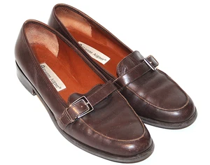 Mocasines Etienne Aigner Cuero Genuino Marrón Zapatos Hebilla Talladora Para Mujer 9M En muy buen estado - Imagen 1 de 7