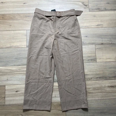 Pantalones Club Monaco Esmalte Anillo Mezcla Lana Pierna Recta Talla 12 Camel Hasta el Tobillo Foto 1 de 4