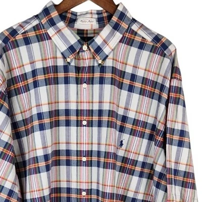 Camisa Ralph Lauren Bleeding Madras a Cuadros Abotonada Alta 3XLT NUEVA CON ETIQUETAS NUEVA Foto 1 de 4