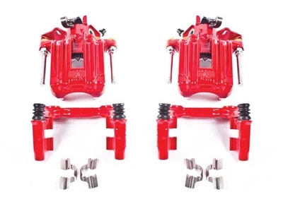 Pinças traseiras vermelhas PowerStop para 00-06 Audi TT Quattro com suportes - Par - Imagem 1 de 4