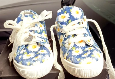 Monnalisa scarpe basse blu con margherite bianche, nr 33 - Immagine 1 di 4