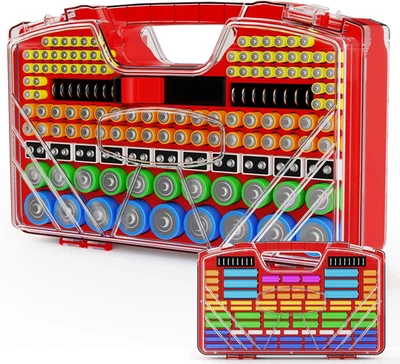 Organizador de Batería Soporte de Almacenamiento Caja Estuche con Probador, Nuevo Ultra-Grande 285+Batte Foto 1 de 4