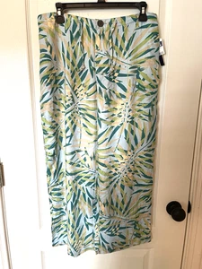 CB Casual Damen Tropical Motiv Cropped Hose Gr. L hellgrün mit gelb Neu mit Etikett - Bild 1 von 5