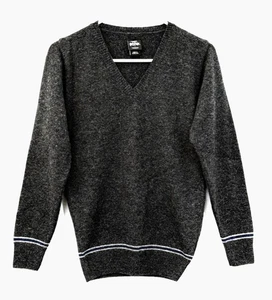 Maglione Harry Potter manica lunga scollo a V usato in ottime condizioni taglia XS grigio scuro, Lt grigio righe accento - Foto 1 di 5