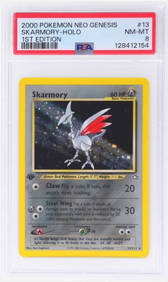 2000 Pokemon Neo Genesis Skarmory 1st Edition Holo #13 PSA 8 - Image 1 of 2