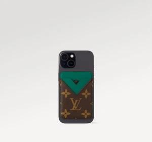 Louis Vuitton Designer green Magsafe Card Holder Iphone Porte-Cartes Magnet - Photo 1 sur 6