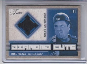 2003 Flair Mike Piazza Diamond Cuts Game Used Jersey NM Condition - Picture 1 of 2
