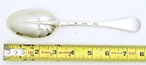 Cucchiaio a dondolo argento sterling inglese contrassegnato Henry Clarke data segnato 1712 - Foto 1 di 9
