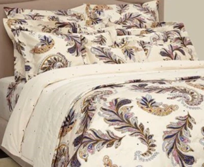 2 NUEVO CON ETIQUETAS Yves Delorme Euro Shams Paisley Floral Diamantes Lunares Marfil Multi Francia Foto 1 de 4