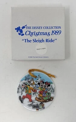 Vintage The Sleigh Ride Ornament Goofy Mickey Minnie 1989 The Disney Collection - Image 1 of 2