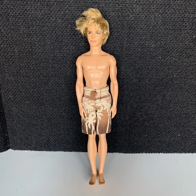 2009 MATTEL Blonde KEN Doll Blonde Surfer Swim Shorts Beach Shirtless - Image 1 of 4