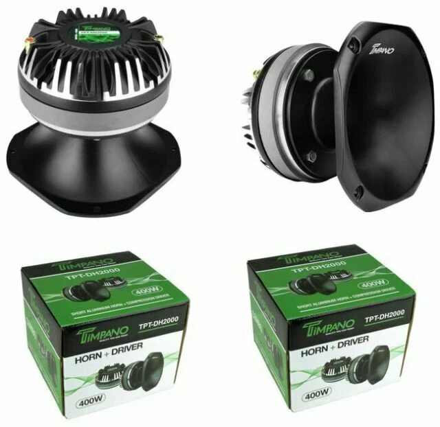 Timpano Tpt-dh2000 2" Compression Horn Driver 8 Ohm Slim Aluminum 400 Watts