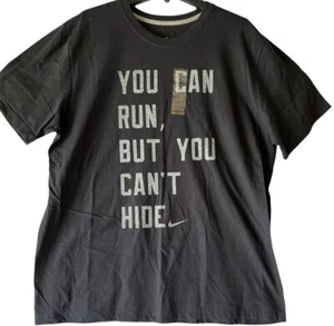 Nike "You Can Run, But You Can't Hide" T-Shirt Ossidiana Uomo 2XL Nuova con etichette - Foto 1 di 4