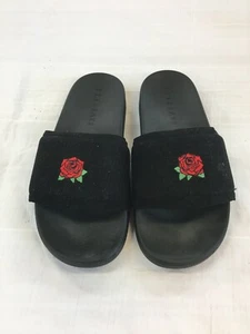 Diapositivas estándar rosa - cómodas y elegantes - 6 para mujer - fieltro negro - Imagen 1 de 5