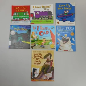 Childrens Book Lot Trains, Adventure, Dinosaurs Fun Reading Mix for Kids bundle - Picture 1 of 11