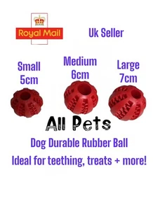Pelota para mascotas perro bola goma duradera masticar dentición golosina limpia cachorro juguete 1 x UKSTOCK - Imagen 1 de 9