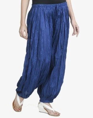 Pantalones harén | Puños | Algodón gasa | Encubrimiento | Verano | Hecho a mano | L-XL | Azul  Foto 1 de 4