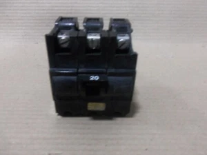 FPE FEDERAL PACIFIC FLAWED 20 AMP 3 POLE 240V NB NB320 BOLT ON CIRCUIT BREAKER  - Picture 1 of 2