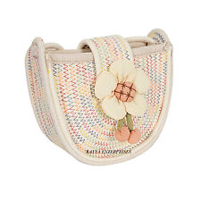 Multi Colored Line Floral Straw Crossbody Shoulder Bag Small Mini Purse for girl