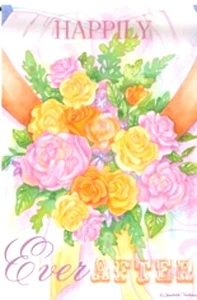 EVERGREEN HAPPY EVER AFTER MINI  GARDEN  FLAG with FREE SHIPPING - Picture 1 of 1