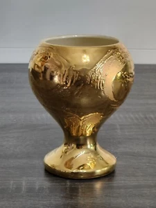 22k Gold vergoldete Keramik Bonboniere/Vase/Schale - Joe Swetye Salem Ohio - Bild 1 von 12