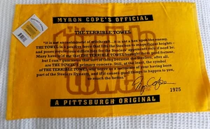Pittsburgh Steelers Myron Cope Message Terrible Towel - Picture 1 of 2