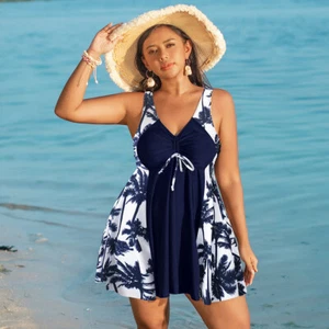 Plus Size Womens Beach Tankini Boys Shorts Set Swimming Costume Swim Dress Suit - Picture 1 of 21