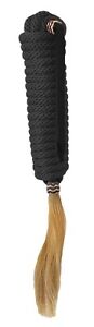 Equitem 23ft Braided Nylon Mecate Reins with Horse Hair Tassel & Leather Popper
