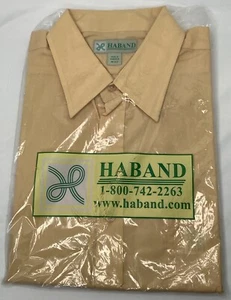 NOS Vintage Haband Dress Shirts 16 1/2 Short Sleeve Dark Beige - Picture 1 of 6