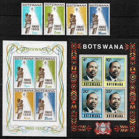 Botswana Small Lot of 1 Set and 2 S/Sheets all MNH (001) Cover