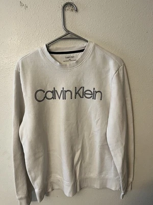 Sudadera Calvin Klein Unisex Mediana Blanca Crew Manga Larga Gráfico Foto 1 de 4