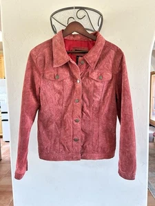 For Joseph Jacket Womens Size Large L Long Sleeve Button Up Suede Red - Picture 1 of 5