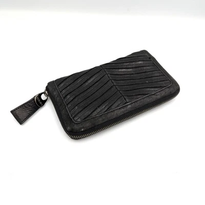 Carteira de couro de luxo Perlina com zíper completo ao redor embreagem motocicleta leopardo Chevron - Imagem 1 de 4