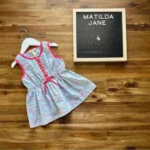NEW Matilda Jane Camp MJC Blue Pink Floral Sleeveless Open Spaces Tunic Top 4 - Picture 1 of 7