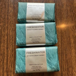 Bath and Body Works FRESHWATER For Men Shea Butter Cleansing Bar lot Of 3 NEW - Picture 1 of 2