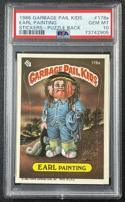 EARL PAINTING PSA 10 1986 TOPPS GARBAGE PAIL KIDS GPK SERIES 5 #178A STICKER 905 - Image 1 of 2
