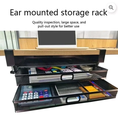 Under Desk Drawer Organizer No Drilling 2 Slide Out Drawer Under Desk Storage... - Image 1 of 4