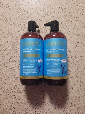 2 PURA D'OR Hair Thinning Therapy Lavender Vanilla Shampoo 24 Oz Each NEW  - Image 1 of 4
