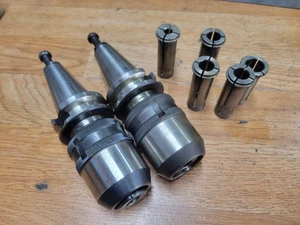 PAIR OF BT 35 TOOL HOLDER TECHNARA POWER MILLING CHUCK W/ 3/4" BUSHING - Picture 1 of 4