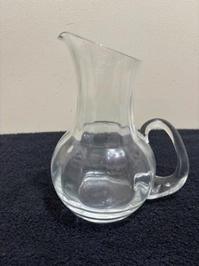 Lenox USA Clear Glass Pitcher Small Vintage-Style Elegant Handled Vase 6” Tall - Picture 1 of 5
