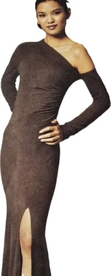 DKNY One Shoulder Ruched Designer Evening Gown Dress Vogue 2646 Sewing Pattern - Image 1 of 3