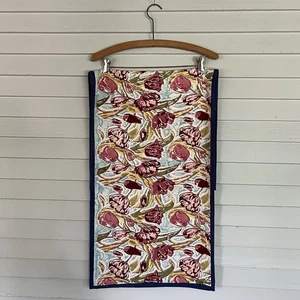 Couleur Nature by Bruno Lamy Table Runner Blue Pink Floral Tulips 16.5” X 92” - Picture 1 of 8