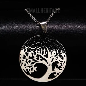 Lebensbaum Edelstahl Kette Halskette Kristall Stein Anhänger Silber Gold - Bild 1 von 13