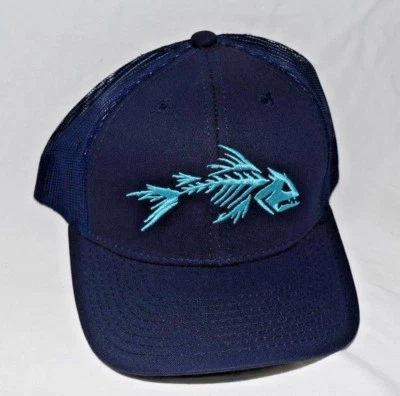 Outdoor Cap Bone Fish Logo  One Size Adjustable Mesh Back Navy Blue NEW - Image 1 of 4